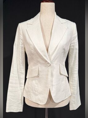 Apt. 9 White Single-Button Tailored Blazer